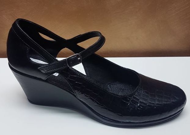 Pantofi dama piele croco negri Zyna2 biashoes.ro imagine reduceri